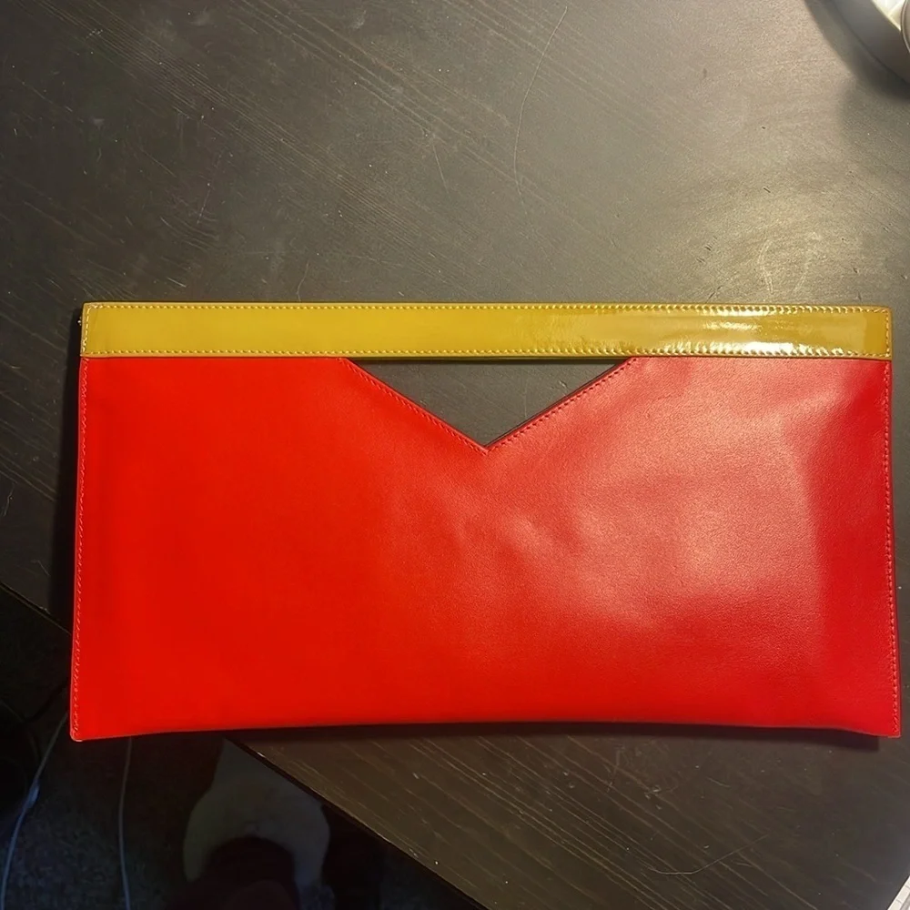 NEW Daniel Swarovski Crystal embellished calfskin leather clutch. Vintage, rare